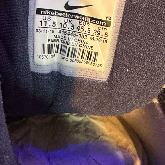 Mens Nike Air Monarch IV White Blue Silver Black Tennis Shoe Sneakers 11.5 D - Picture 4 of 11